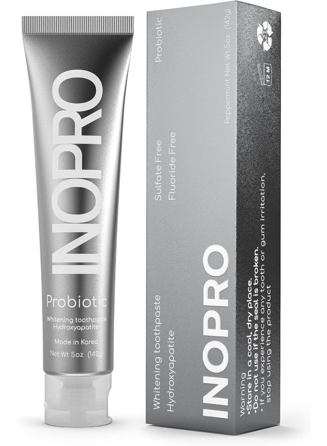 InoPro Natural Whitening Hydroxyapatite Toothpaste With Probiotic For Sensitive Teeth, Fluoride Free Enamel Repair Remineralizing Toothpaste, Sls Free, Baking Soda, Coconut Oil, 5Oz - Image 1